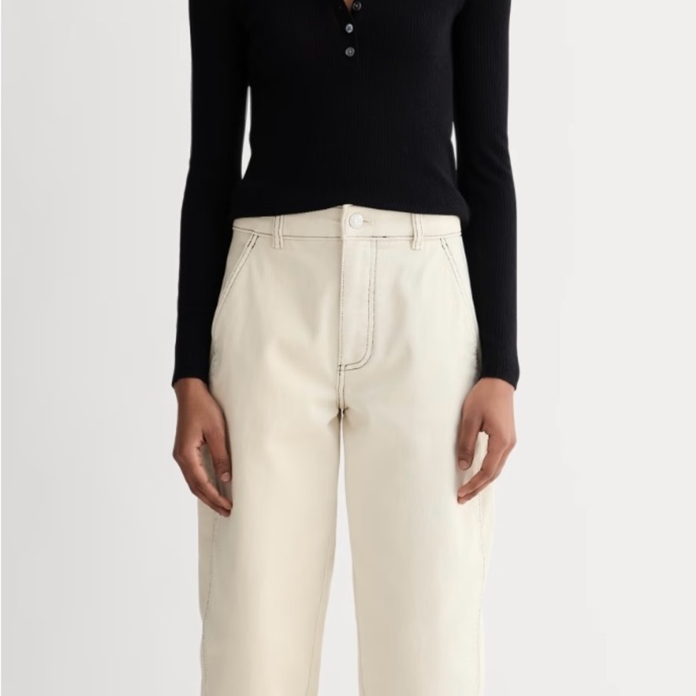 Everlane The Utility Barrel Pant - Natural, size 2